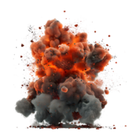 Bomb Blast Destruction with Smoke on Transparent Background png