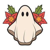 Cute Halloween Ghost Illustration vector