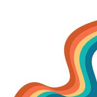 Retro Rainbow Wavy Corner vector