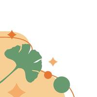 Aesthetic Leaf With Blob Corner vector