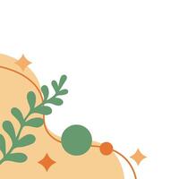 Aesthetic Leaf With Blob Corner vector