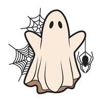 Cute Halloween Ghost Illustration vector