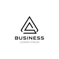 Geometric triangle letter S logo design for modern branding and design vector