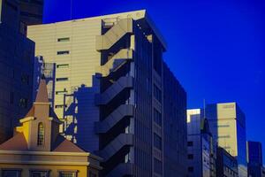 A shadow near the building in Tokyo long shot photo