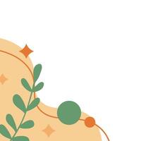 Aesthetic Leaf With Blob Corner vector