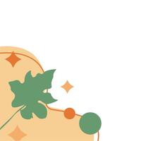 Aesthetic Leaf With Blob Corner vector