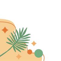 Aesthetic Leaf With Blob Corner vector