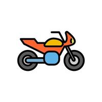 motorbike, colored line icon, isolated background vector