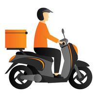 Food Delivery Man Riding Scooter vector