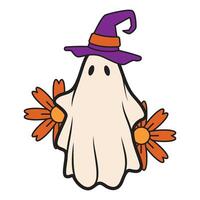 Cute Halloween Ghost Illustration vector