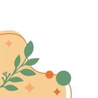 Aesthetic Leaf With Blob Corner vector