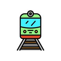train, colored line icon, isolated background vector