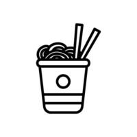 cup noodles, line icon, isolated background vector