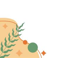 Aesthetic Leaf With Blob Corner vector