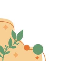 Aesthetic Leaf With Blob Corner vector
