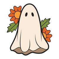 Cute Halloween Ghost Illustration vector