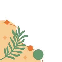 Aesthetic Leaf With Blob Corner vector