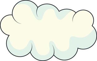 Cute Cartoon White Cloud Isolated on White Background. Illustration Design. vector