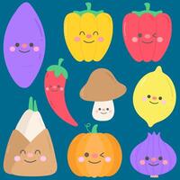 Kid hand drawn cute healthy food vegetable vector