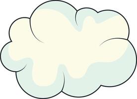 Cute Cartoon White Cloud Isolated on White Background. Illustration Design. vector