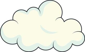 Cute Cartoon White Cloud Isolated on White Background. Illustration Design. vector