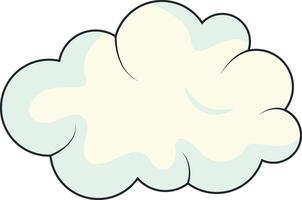 Cute Cartoon White Cloud Isolated on White Background. Illustration Design. vector