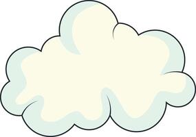 Cute Cartoon White Cloud Isolated on White Background. Illustration Design. vector