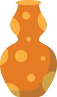 Ceramic Vase with Floral and Abstract Pattern. Flat Style Isolated on White Background vector