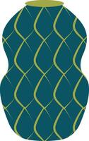 Ceramic Vase with Floral and Abstract Pattern. Flat Style Isolated on White Background vector
