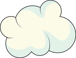 Cute Cartoon White Cloud Isolated on White Background. Illustration Design. vector