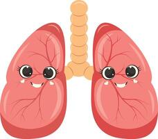 Cute Human Internal Organs Character. Illustration in Cartoon Design. vector