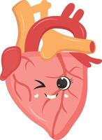 Cute Human Internal Organs Character. Illustration in Cartoon Design. vector