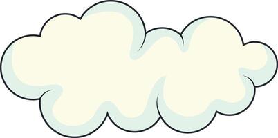 Cute Cartoon White Cloud Isolated on White Background. Illustration Design. vector