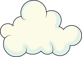 Cute Cartoon White Cloud Isolated on White Background. Illustration Design. vector