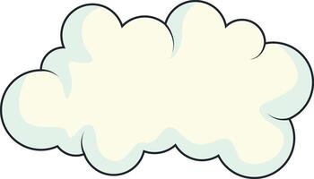 Cute Cartoon White Cloud Isolated on White Background. Illustration Design. vector