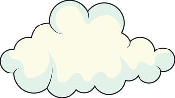 Cute Cartoon White Cloud Isolated on White Background. Illustration Design. vector