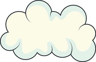 Cute Cartoon White Cloud Isolated on White Background. Illustration Design. vector