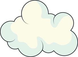 Cute Cartoon White Cloud Isolated on White Background. Illustration Design. vector