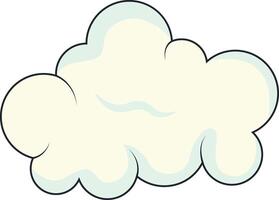 Cute Cartoon White Cloud Isolated on White Background. Illustration Design. vector