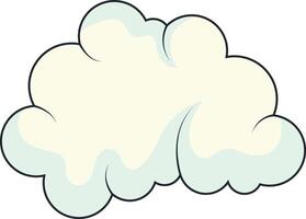 Cute Cartoon White Cloud Isolated on White Background. Illustration Design. vector