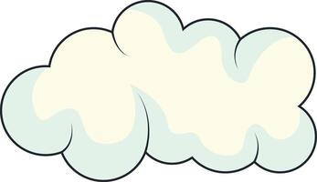 Cute Cartoon White Cloud Isolated on White Background. Illustration Design. vector