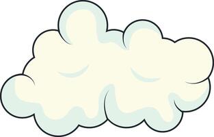 Cute Cartoon White Cloud Isolated on White Background. Illustration Design. vector