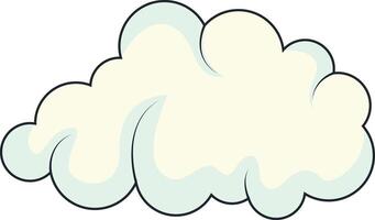 Cute Cartoon White Cloud Isolated on White Background. Illustration Design. vector