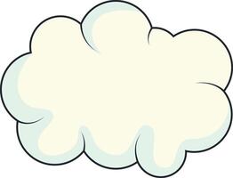 Cute Cartoon White Cloud Isolated on White Background. Illustration Design. vector