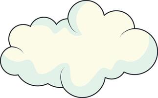 Cute Cartoon White Cloud Isolated on White Background. Illustration Design. vector