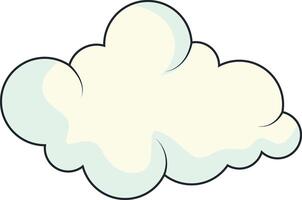 Cute Cartoon White Cloud Isolated on White Background. Illustration Design. vector