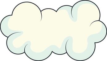 Cute Cartoon White Cloud Isolated on White Background. Illustration Design. vector