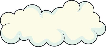 Cute Cartoon White Cloud Isolated on White Background. Illustration Design. vector