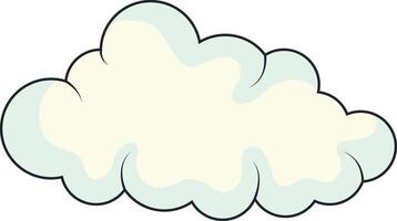 Cute Cartoon White Cloud Isolated on White Background. Illustration Design. vector