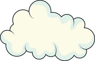 Cute Cartoon White Cloud Isolated on White Background. Illustration Design. vector